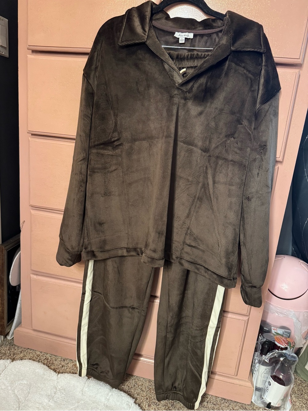 Brown tracksuit set.